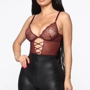 Fashion Nova Lace Teddy Bodysuit